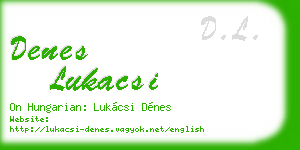denes lukacsi business card